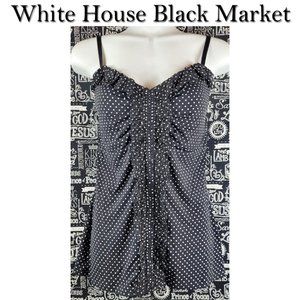 White House Black Market Black Polka Dot Spaghetti Strap Top Size Medium 🤩